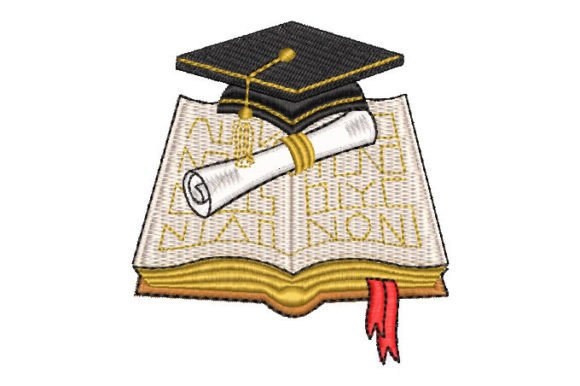 Graduation Cap with Diploma and Book