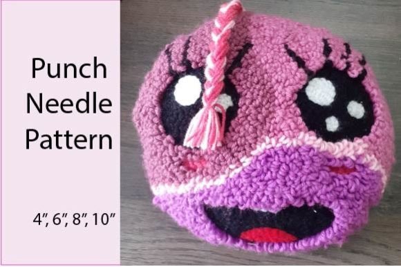 Punch Needle Kawaii Pattern Pillow